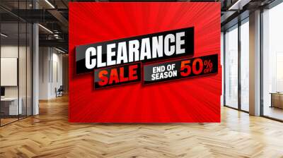 clearance sale background template promotion, end of season. Wall mural