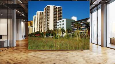 High Rise condos and hotels rise on the oceanfront in Myrtle Beach, South Carolina Wall mural