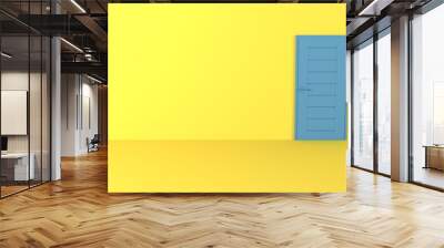 3D Blank Door on Empty Wall Wall mural