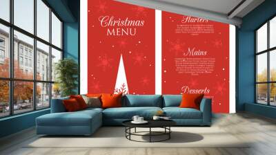 Decorative Christmas menu design Wall mural