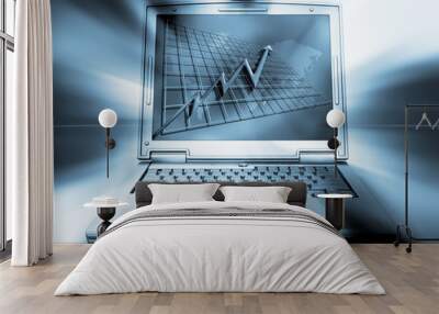 laptop with chart Wall mural