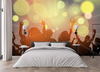 Party crowd background Wall mural