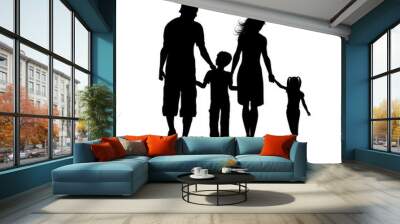 Silhouette of a family Wall mural