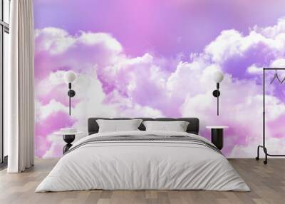 Sugar cotton candy cloud background Wall mural