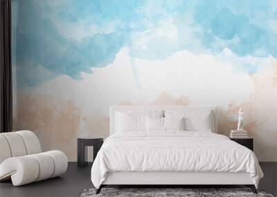 Watercolour summer beach background Wall mural