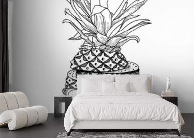 Pineapple skull Wall mural