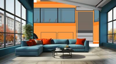 a orange bus color with air conditioner public transportation in thailand. Wall mural