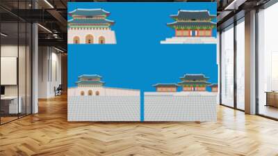 set of favorite south korea palace. vector illustration eps10 Wall mural