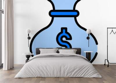 Money Blue Filled Wall mural