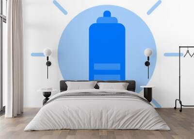 Solar Power Blue Flat Wall mural