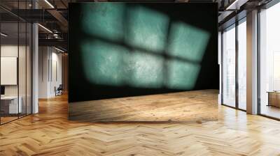 shadow of window on wall and desk of wood Wall mural