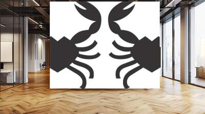 Silhoutte of two crab. Wall mural