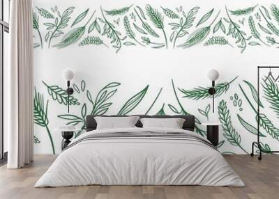 Vector Agriculture Seamless Borders Wall mural