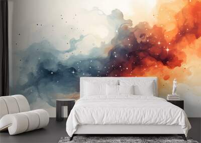 Liquid space cosmic dynamic motion banner isolated Wall mural