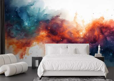 Liquid space cosmic dynamic motion banner isolated Wall mural