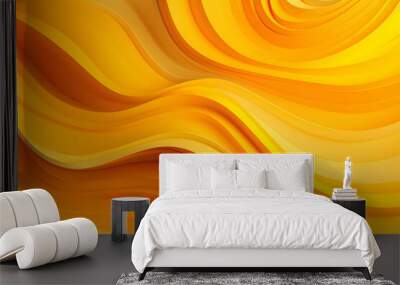 Yellow elegant 3d texture waves curve backround Wall mural