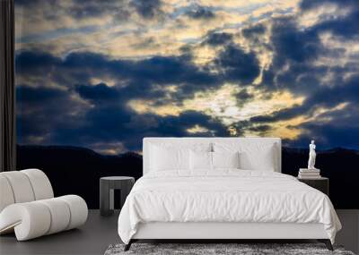 a strong cloud and sunset Wall mural