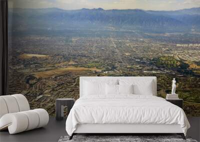 Aerial view of Monterey Park, Rosemead, view from window seat in an airplane Wall mural