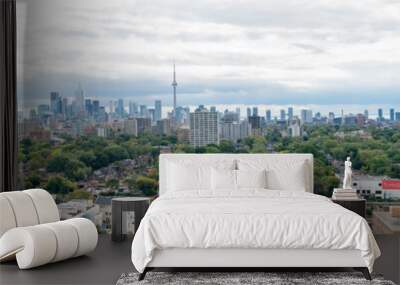 Aerial view of the Toronto skyline with CN Tower from Casa Loma Wall mural