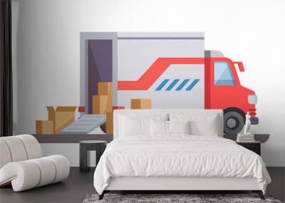 delivery truck with box Wall mural