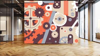 Mechanism flat background Wall mural