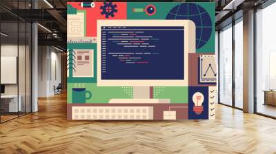 web programming design flat concept Wall mural