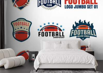 American football logo template collection,vector illustration Wall mural