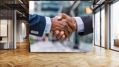 Handshake between two business professionals forming a new partnership Wall mural