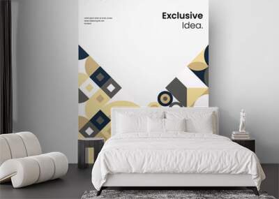 Abstract Bauhaus geometric pattern background vector brochure template. Minimalistic artwork design layout. Scandinavian style corporate identity Bauhaus pattern background report cover illustration.
 Wall mural