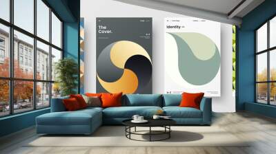 Abstract brochure cover vector design. Corporate identity geometric illustration template. Wall mural