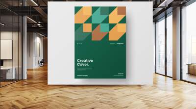 Abstract corporate identity report cover. Geometric vector business presentation design layout. Amazing company illustration brochure template. Wall mural