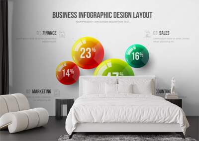 Amazing business infographic presentation vector illustration concept. Corporate marketing analytics data report creative design layout. Company statistics information graphic visualization template. Wall mural