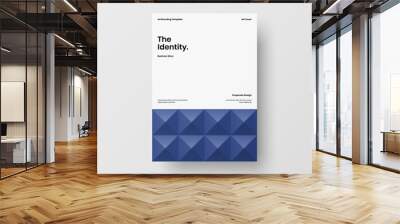 Amazing business presentation vector A4 vertical orientation front page mock up. Modern corporate report cover abstract geometric illustration design layout. Company identity brochure template. Wall mural