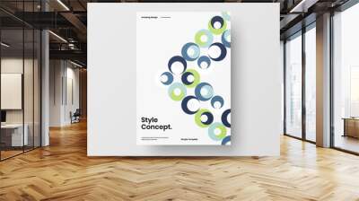 Amazing business presentation vector A4 vertical orientation front page mock up. Modern corporate report cover abstract geometric illustration design layout. Company identity brochure template. Wall mural