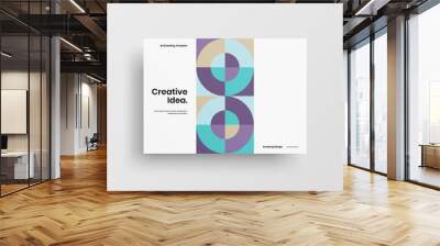 Creative business presentation vector A4 horizontal orientation front page mock up. Modern corporate report cover abstract geometric illustration design layout. Company identity brochure template. Wall mural