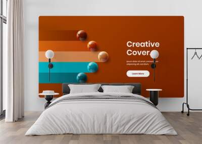 Creative corporate cover vector design concept. Fresh realistic spheres site screen illustration. Wall mural