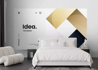 Creative horizontal website screen part for responsive web design project development. Abstract geometric pattern banner layout mock up. Corporate landing page block vector illustration template. Wall mural