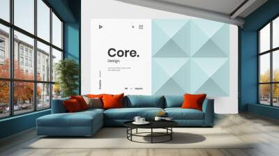 Creative horizontal website screen part for responsive web design project development. Abstract geometric pattern banner layout mock up. Corporate landing page block vector illustration template. Wall mural