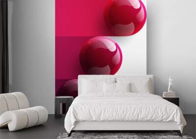 Original booklet vector design layout. Vivid realistic spheres corporate cover concept. Wall mural