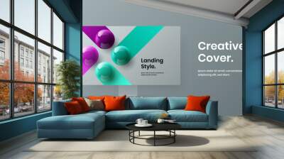 Premium site vector design concept. Simple display mockup web banner illustration. Wall mural