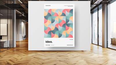 Vertical corporate identity A4 report cover. Abstract geometric vector business presentation design layout. Amazing company front page illustration brochure template. Wall mural