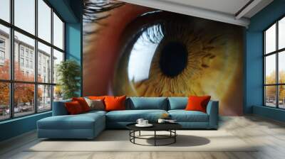 perfect green eye macro in a sterile environment and perfect vision in resolution Wall mural