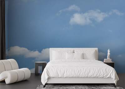 Blue sky with white clouds,  blue sky background, copy space Wall mural