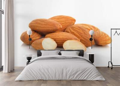 almonds on white background Wall mural