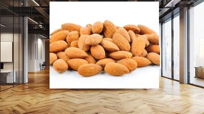 group of almonds isolated on white Wall mural