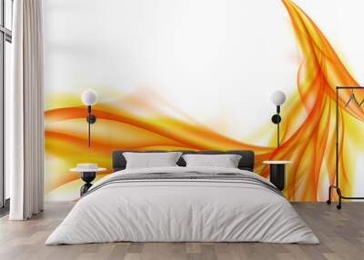 Abstract background with the rising orange flames, abstract orange smoke, fiery smoke, vector illustration Wall mural