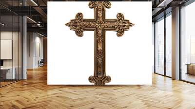 christian cross on white background Wall mural