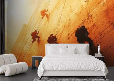 Dynamic Artistic Representation of Special Forces Team Wall mural