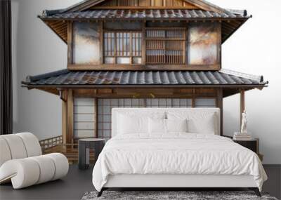 japanese house Isolated on white background Wall mural