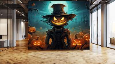 night halloween background design Wall mural